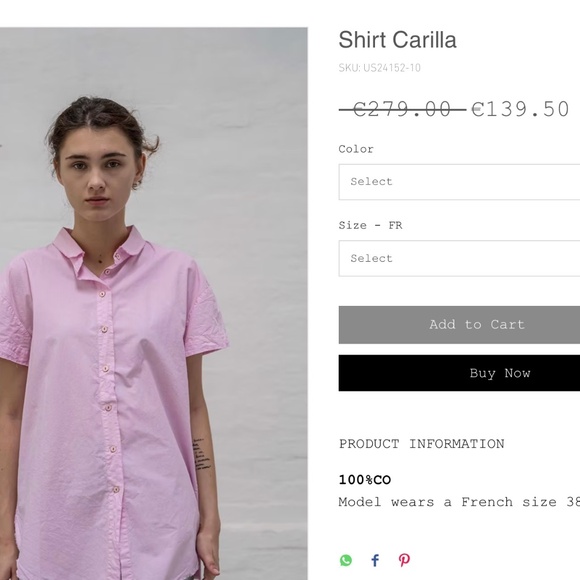 Hannoh Wessel Carilla Shirt. Size 40 - Picture 7 of 8